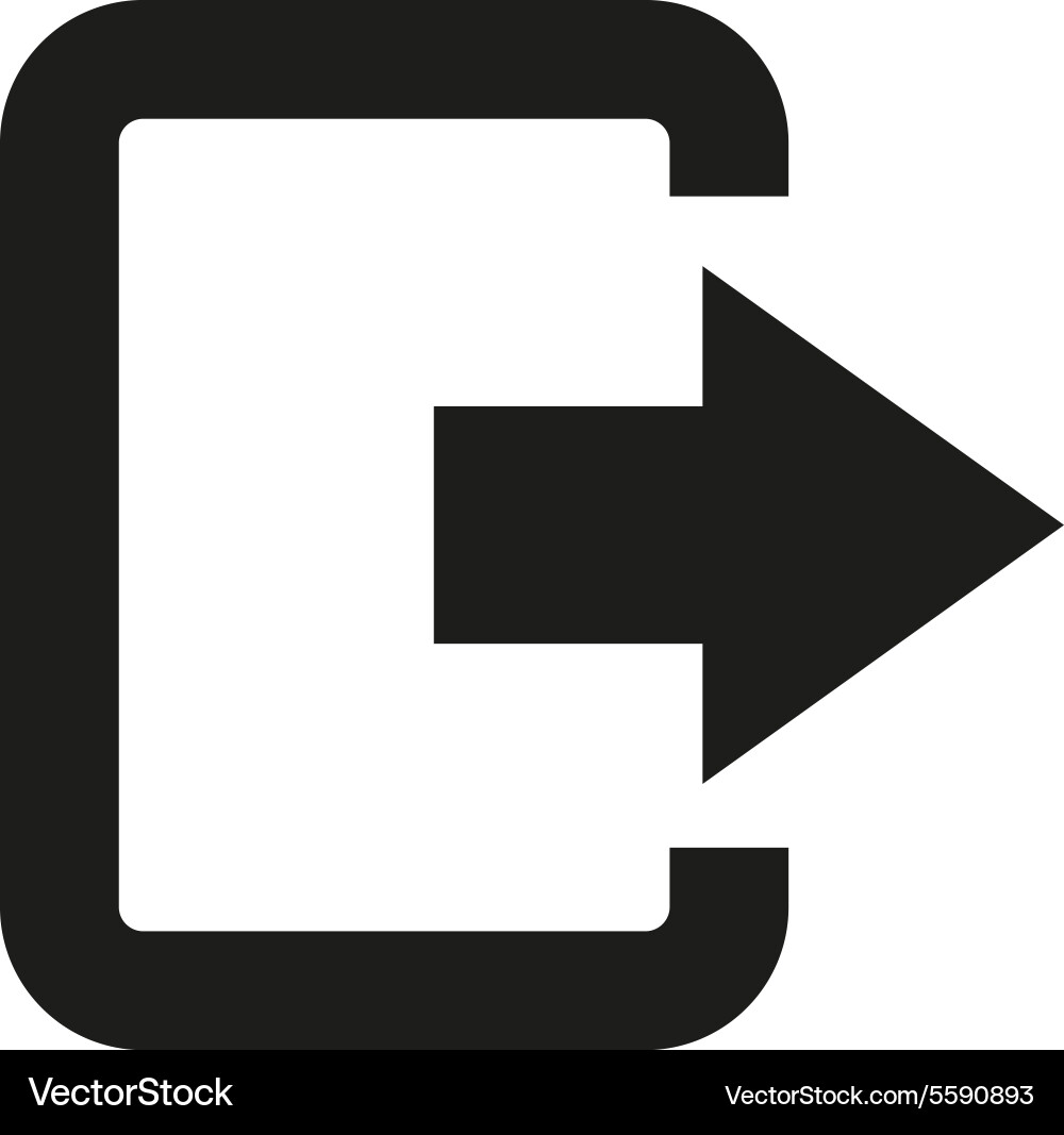 Exit Symbol Icon - Output & Logout vector image