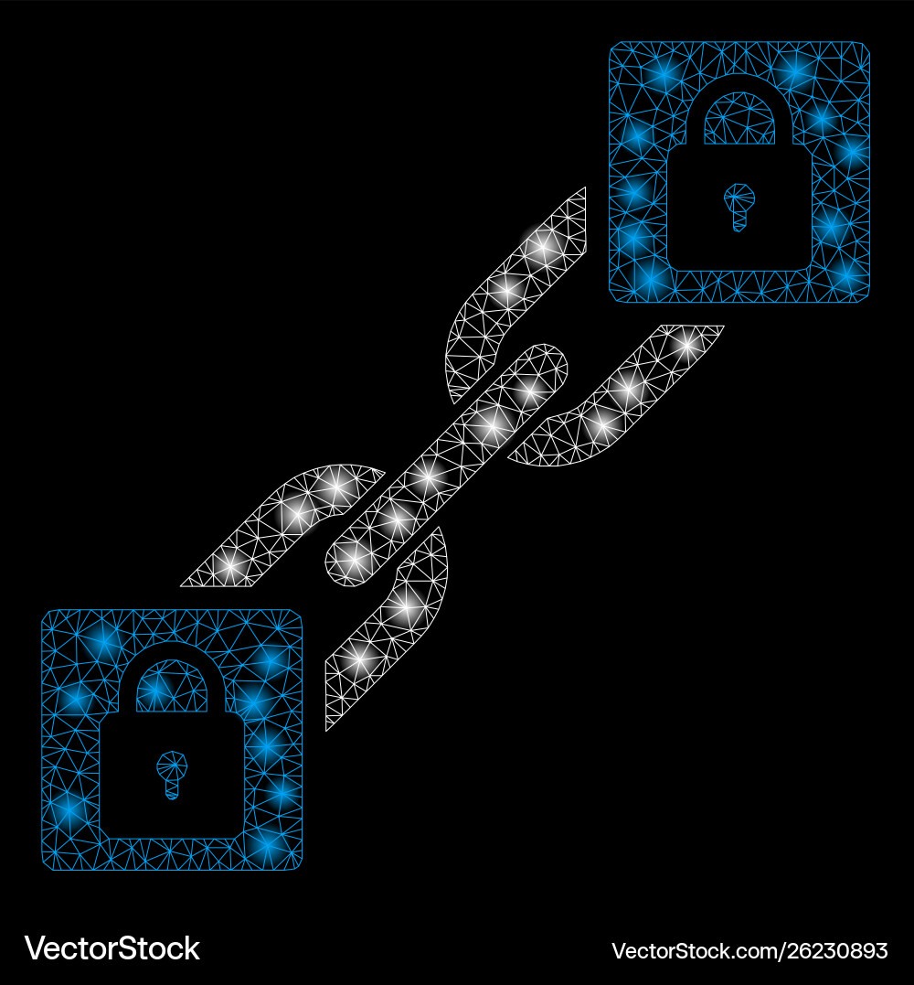 Flare mesh carcass lock blockchain with Flare mesh carcass lock blockchain with vector image