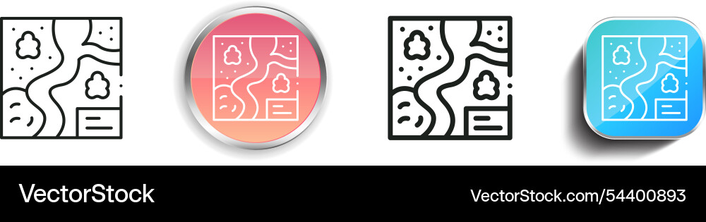 Geography icon thin linear regular and button Vector Image