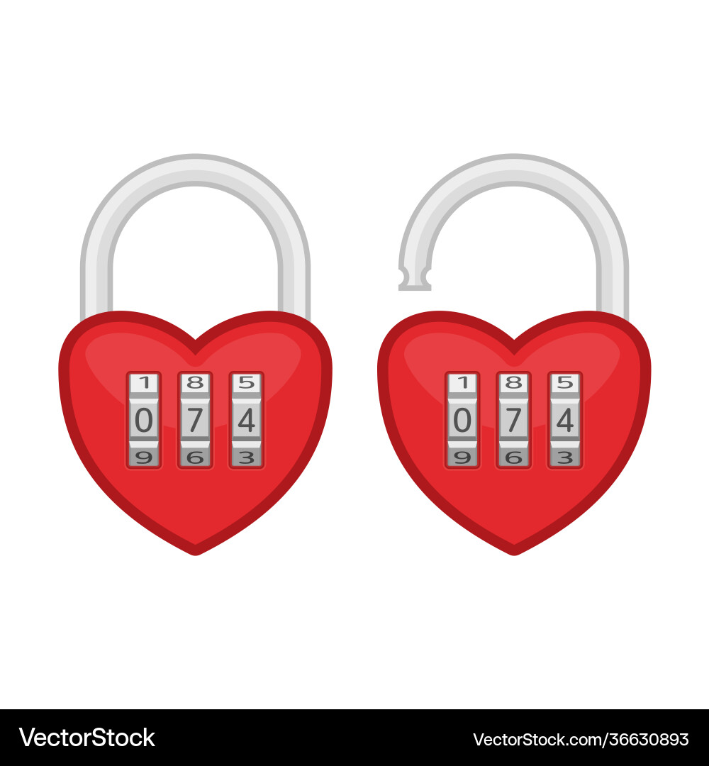 Heart code lock Vector Image