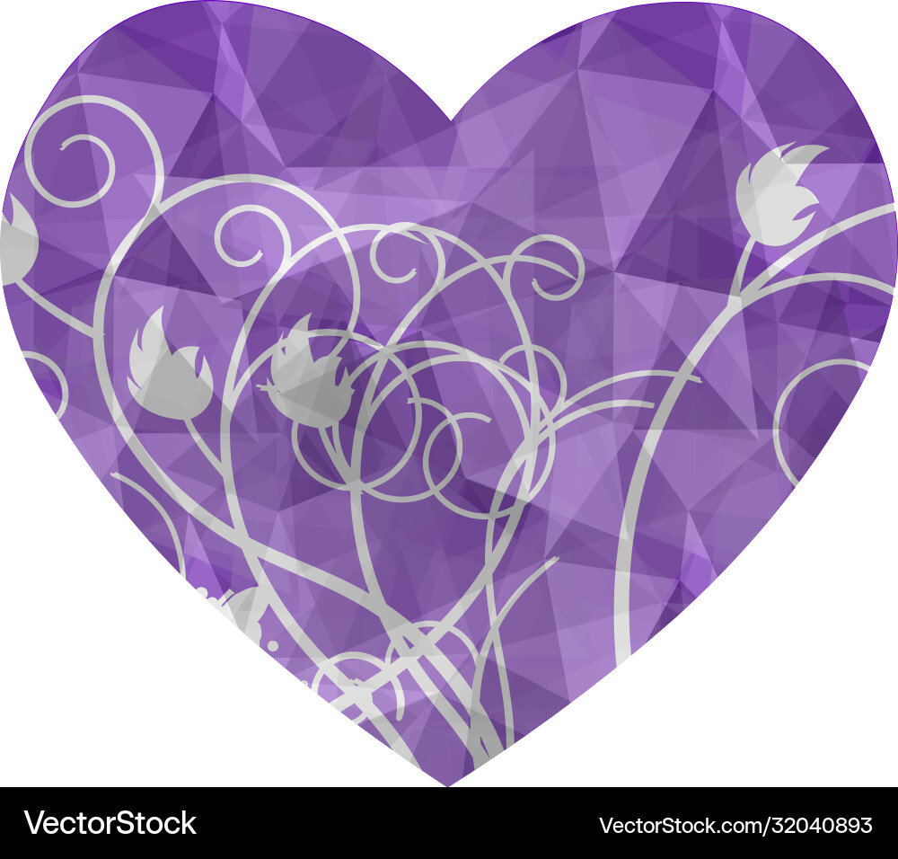 Heart with a geometric pattern crystal Heart with a geometric pattern crystal Vector Image