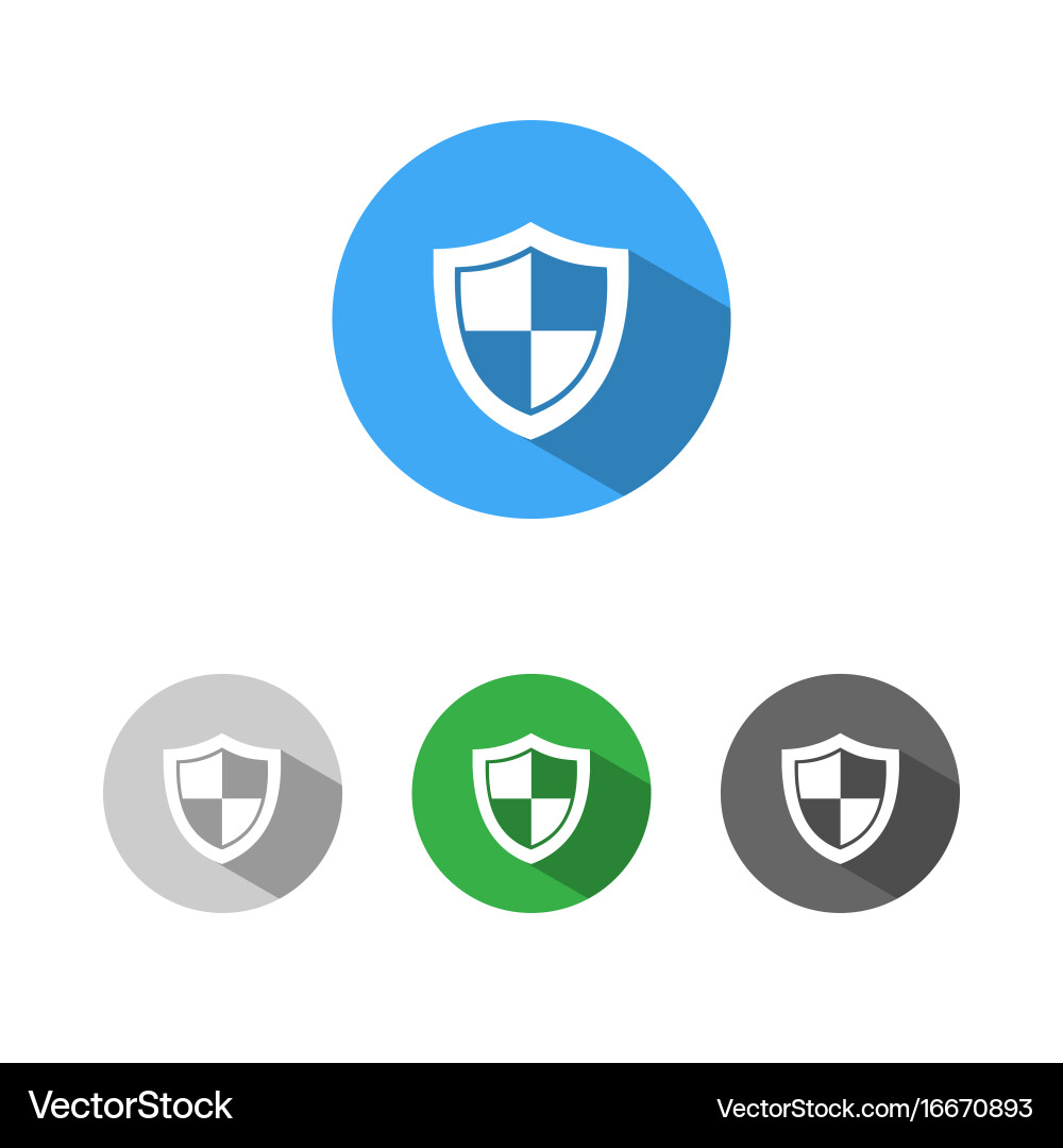 High security shield icon with shade on colored vector image