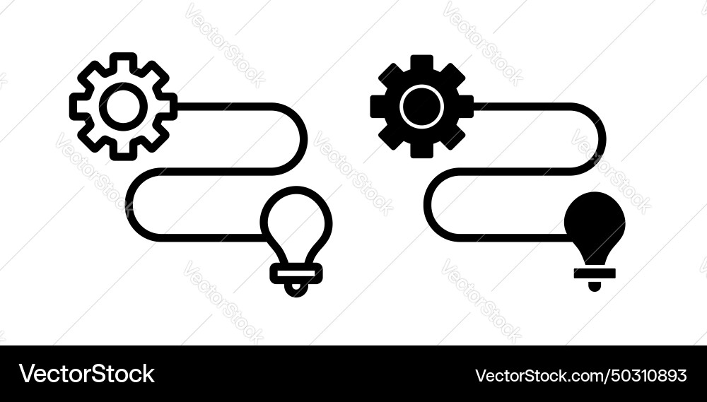 Implementation icon set business execute Vector Image