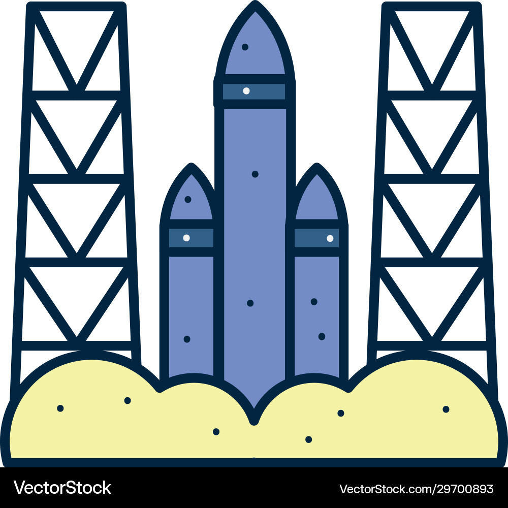 Isolated rocket line fill style icon design Isolated rocket line fill style icon design vector image