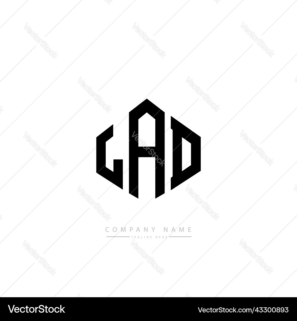 Lad letter logo design with polygon shape Vector Image
