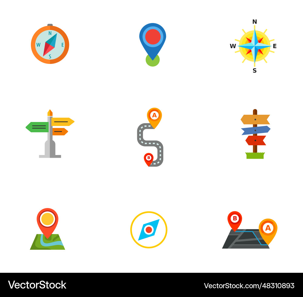Navigation icon set Navigation icon set vector image