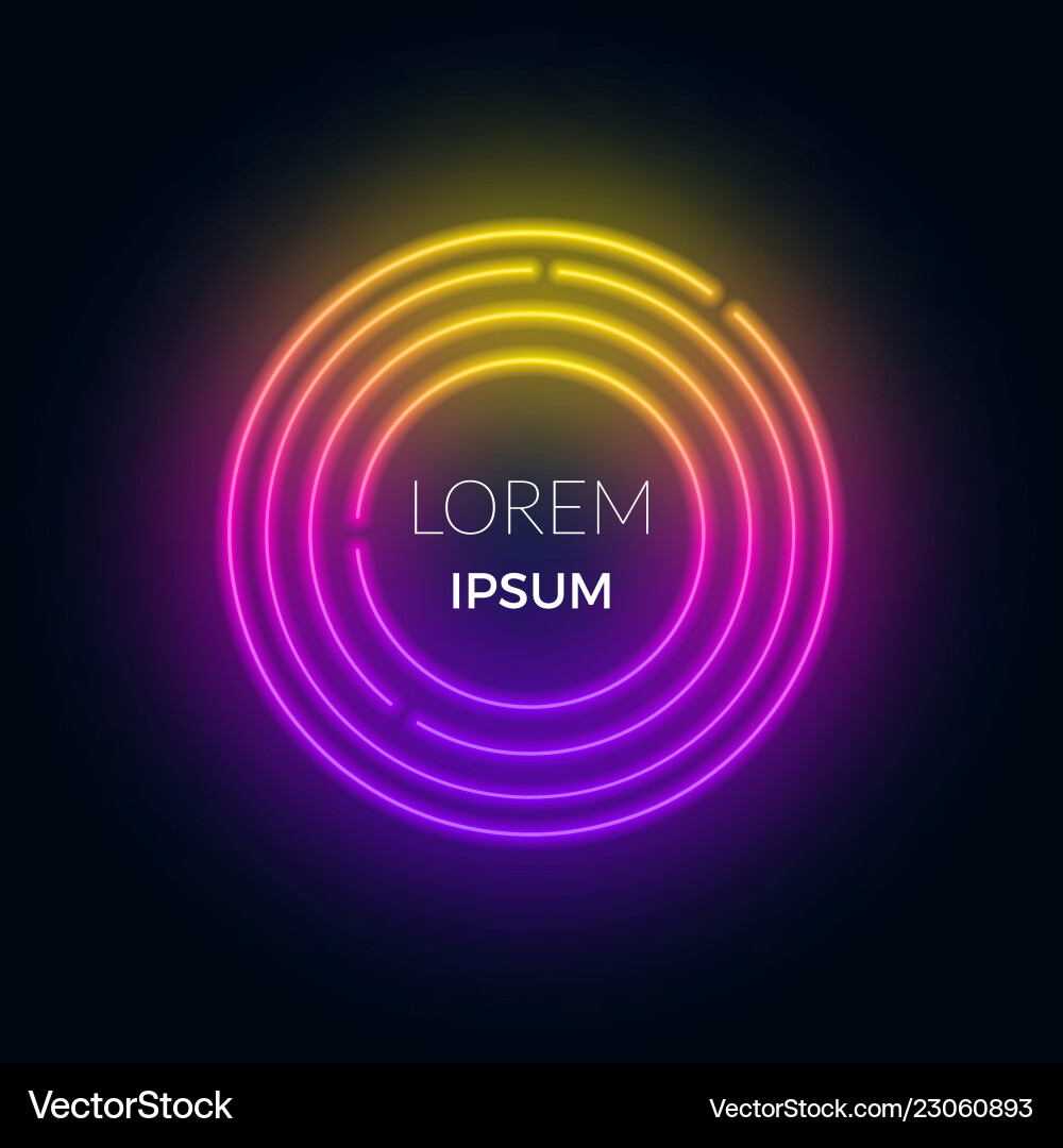 Neon futuristic round frame for text can be used Vector Image