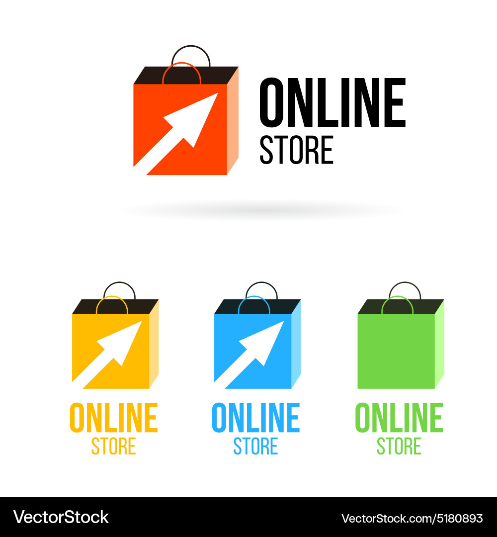 Online store design logo Royalty Free Vector Image
