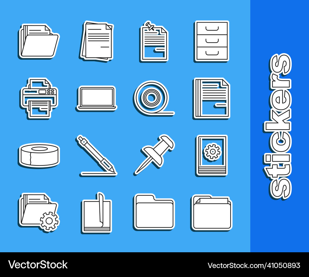 Set line document folder user manual file Set line document folder user manual file vector image