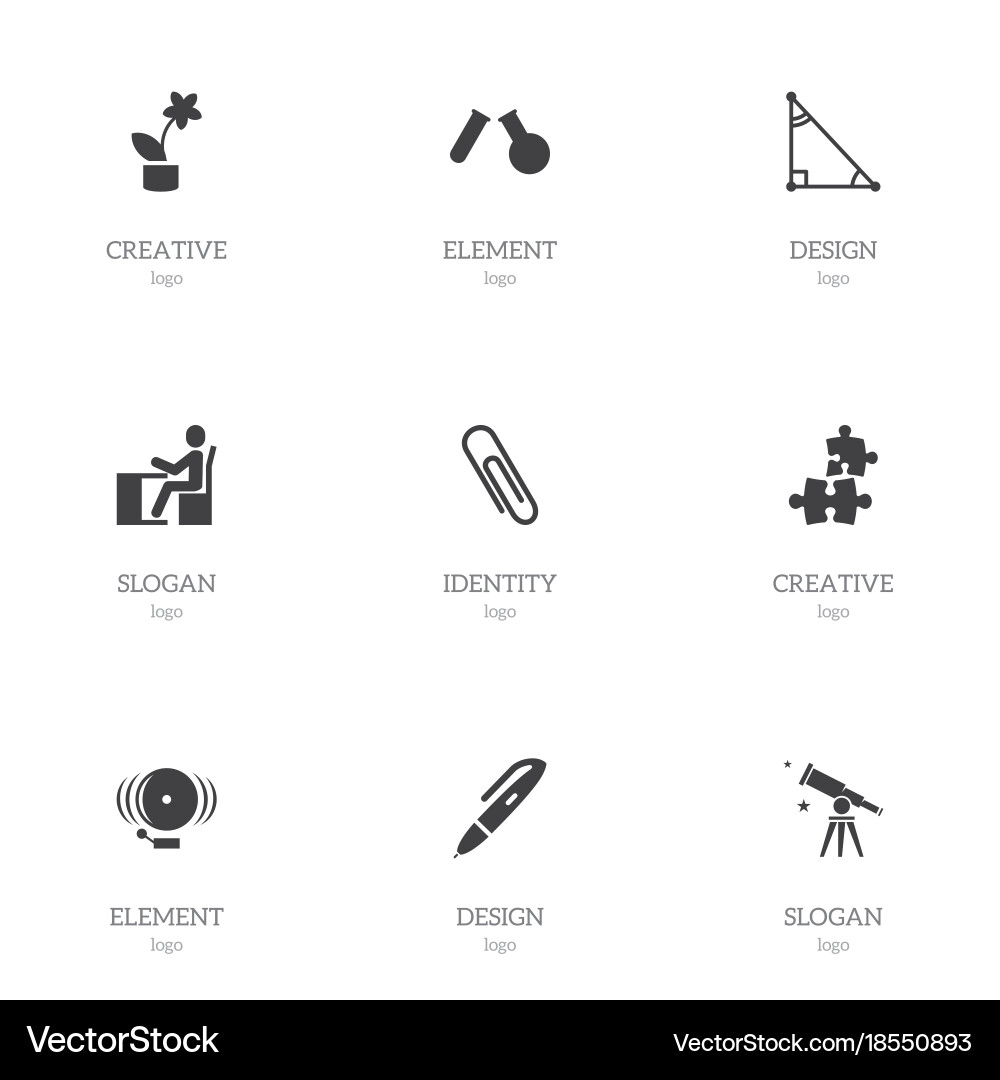 Set of 9 editable teach icons includes symbols vector image