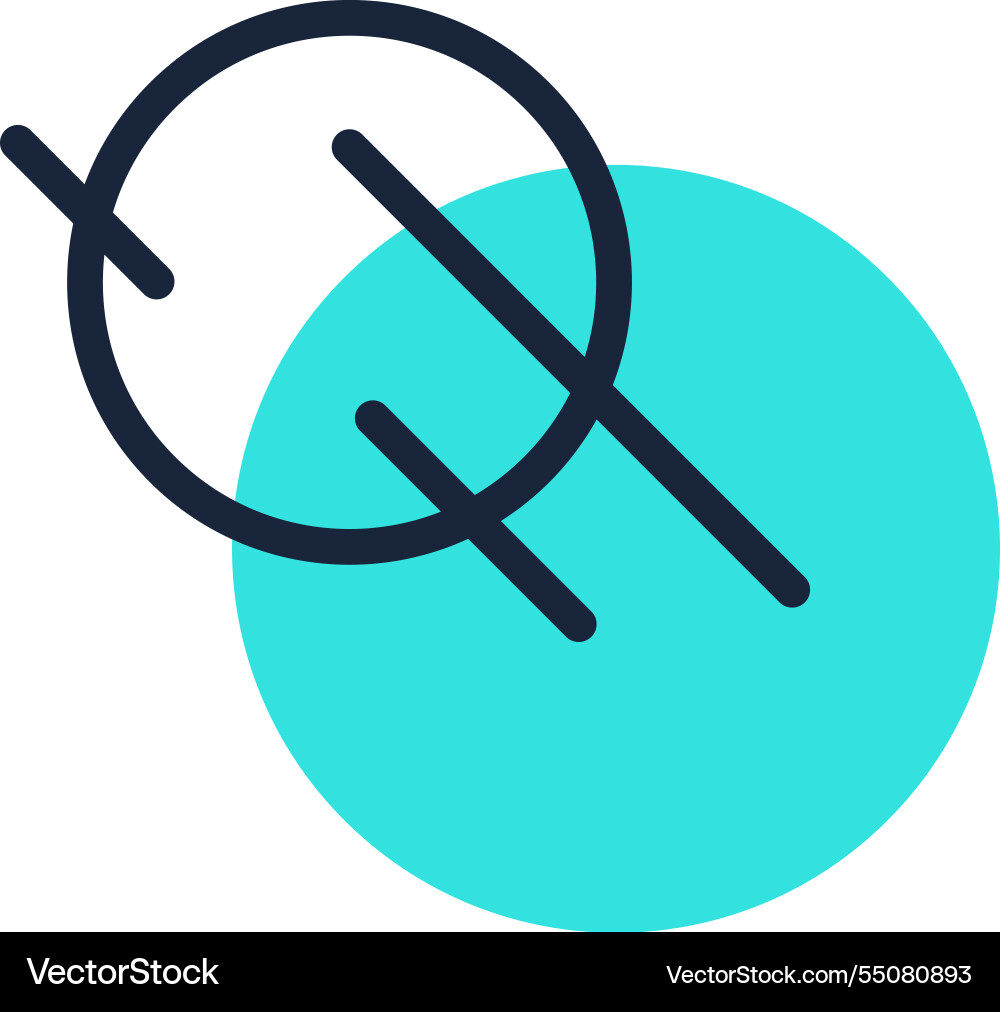 Simple graphic composition with a circle and two Simple graphic composition with a circle and two vector image