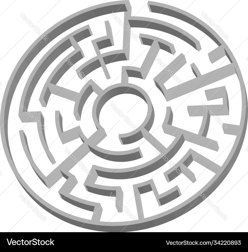 Solvable 3d maze labyrinth puzzle game Solvable 3d maze labyrinth puzzle game vector image