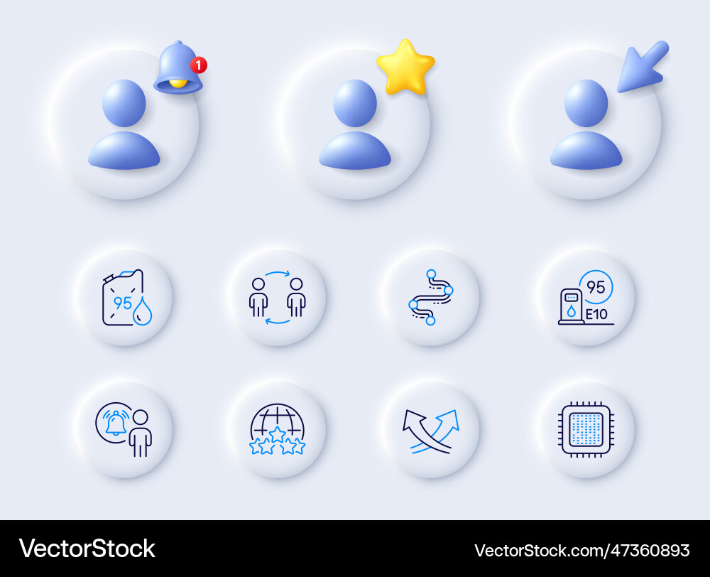 Timeline workflow and user notification line Vector Image
