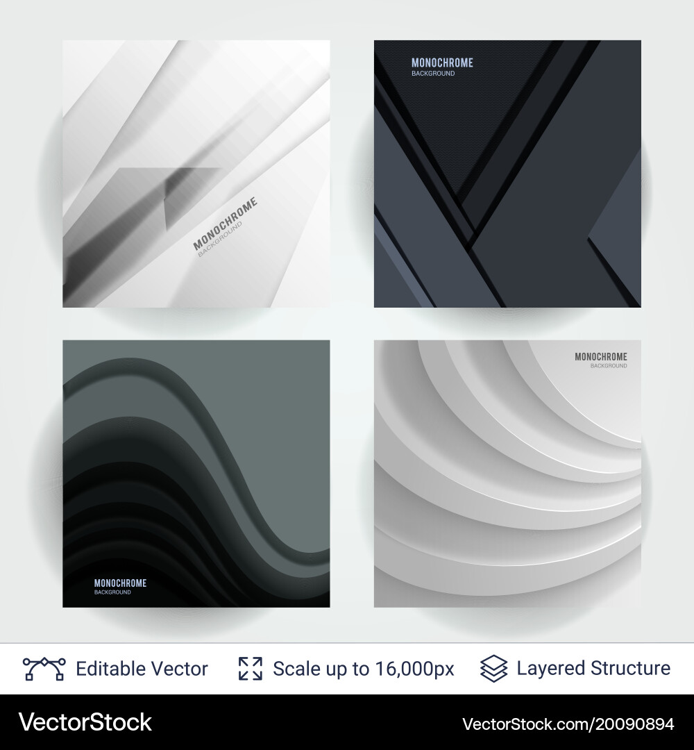 Abstract gray shapes shadow overlap 3d dimension Vector Image