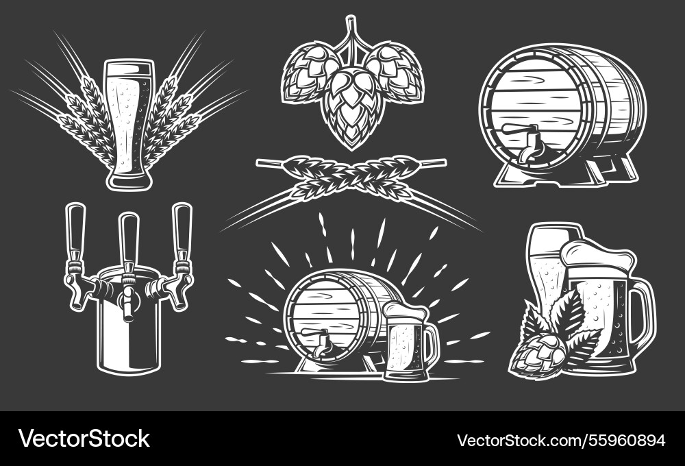 Bier-Symbol auf schwarzem Hintergrund isoliert Bier-Symbol auf schwarzem Hintergrund isoliert vektorbild