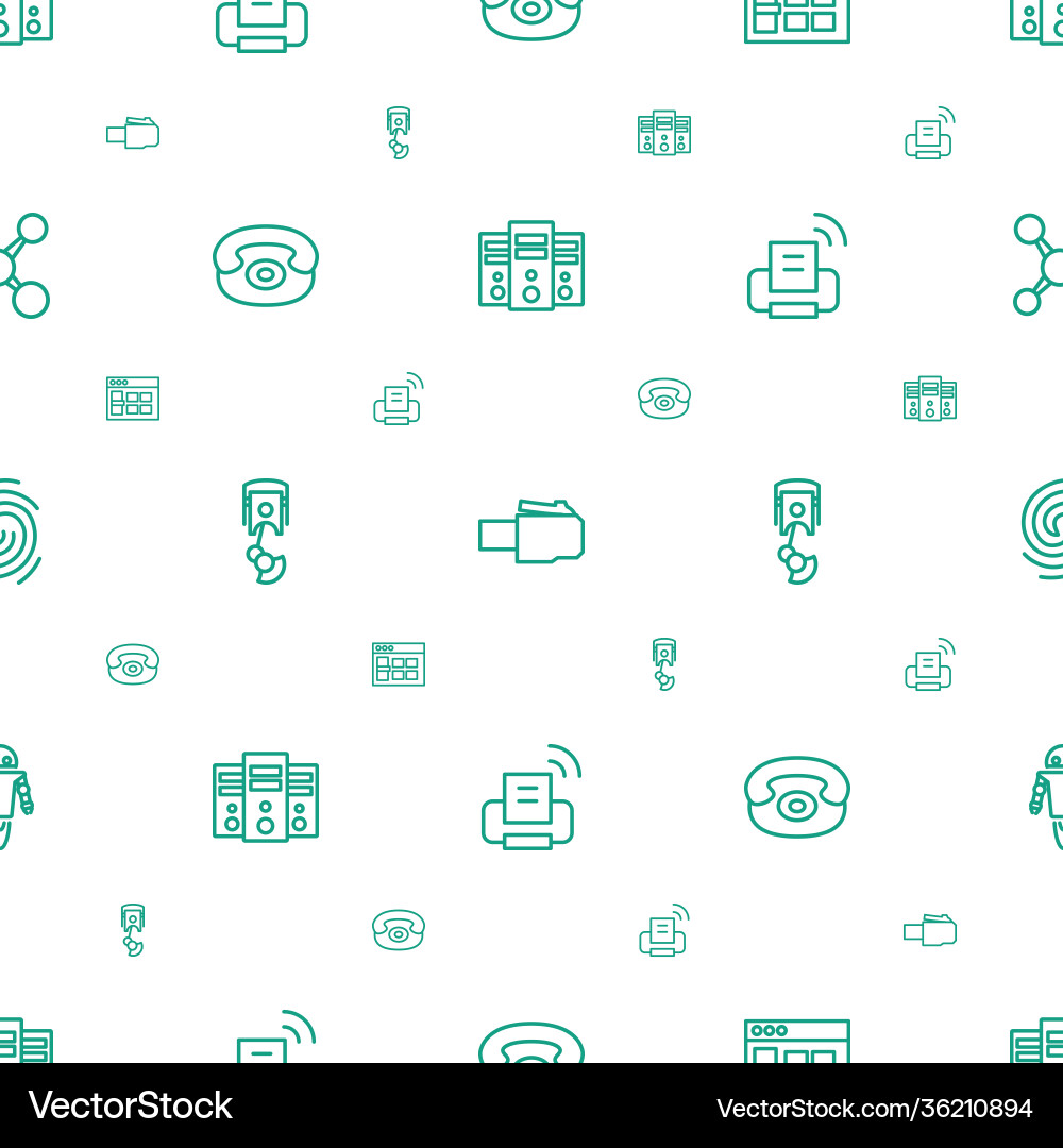 Computer icons pattern seamless white background vector image
