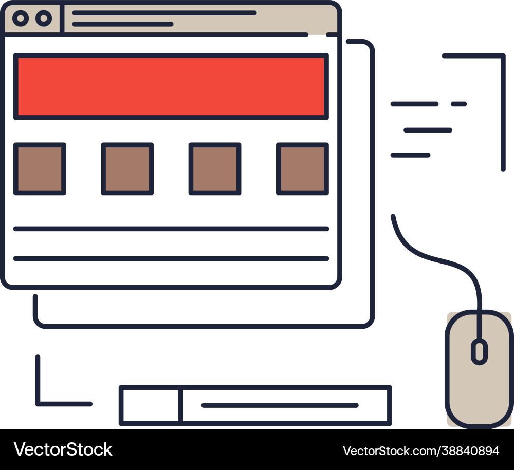 Digital computer open online document icon vector image