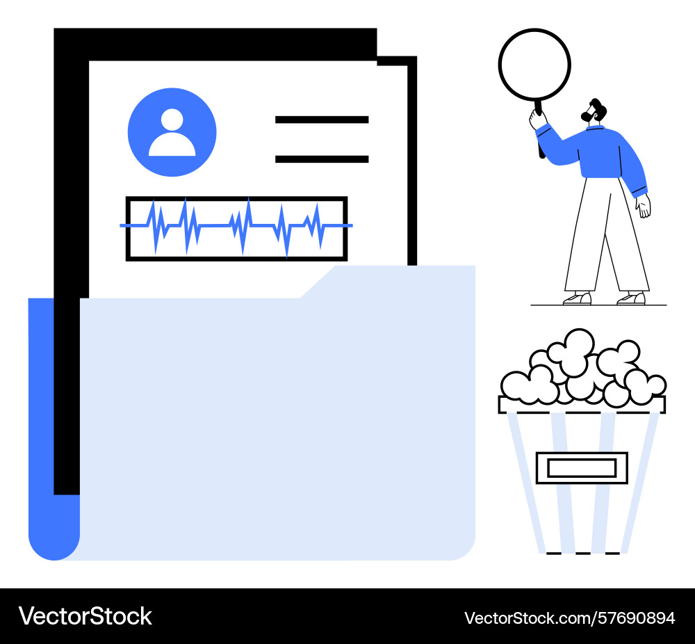 Digital document in folder with user data Digital document in folder with user data vector image