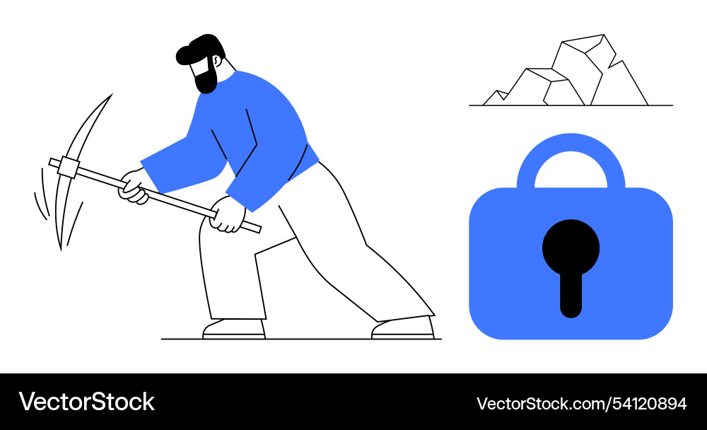 Digital security and data mining visual Digital security and data mining visual vector image