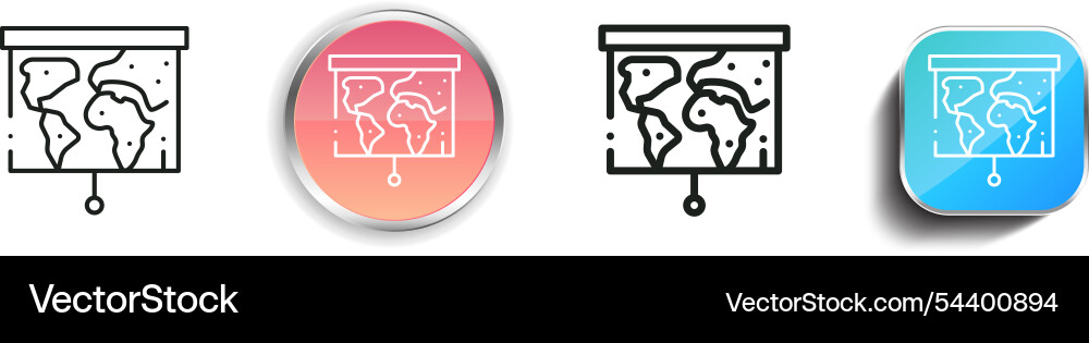 Geography icon thin linear regular and button vector image