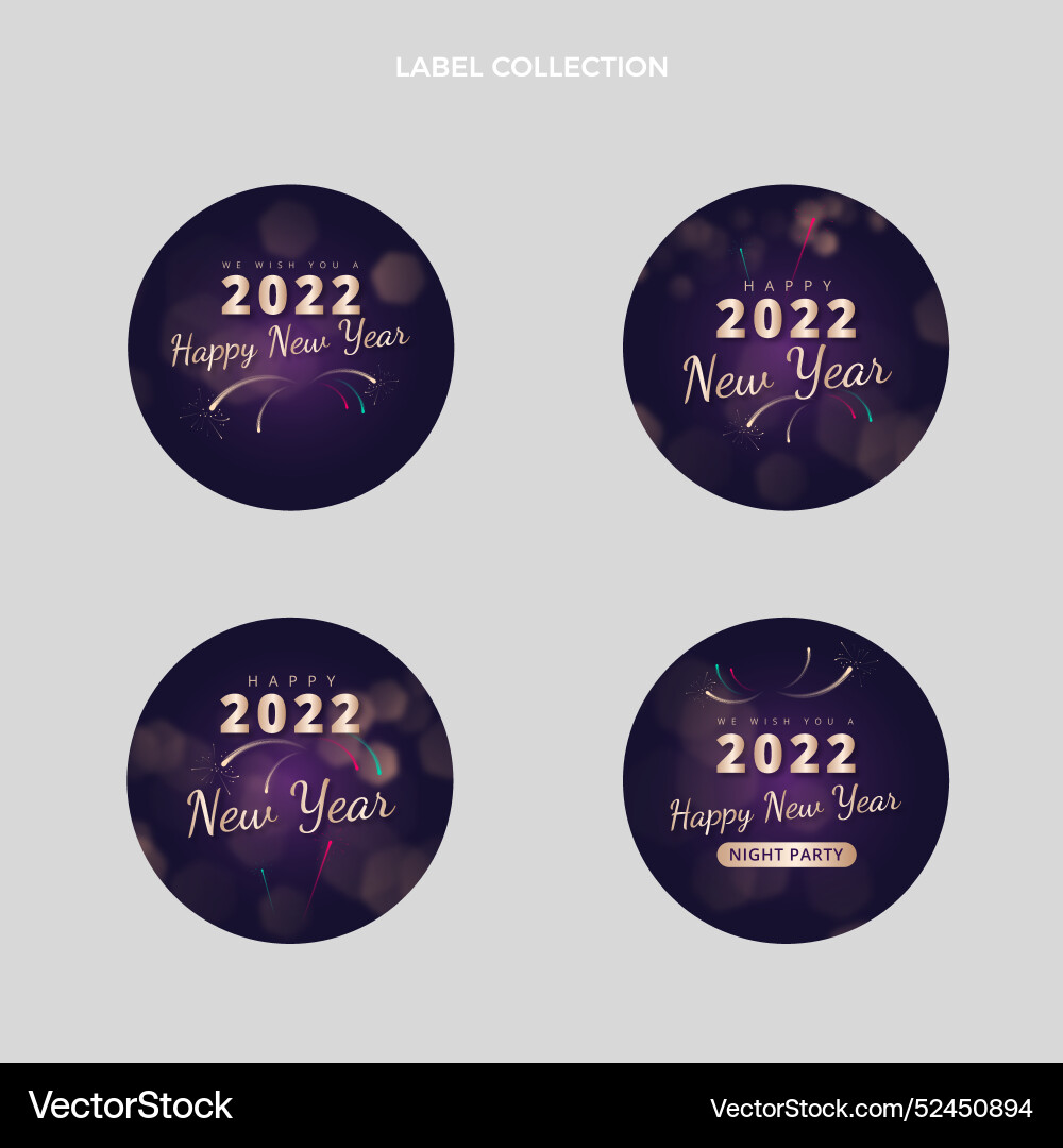Gradient new year labels collection Vector Image