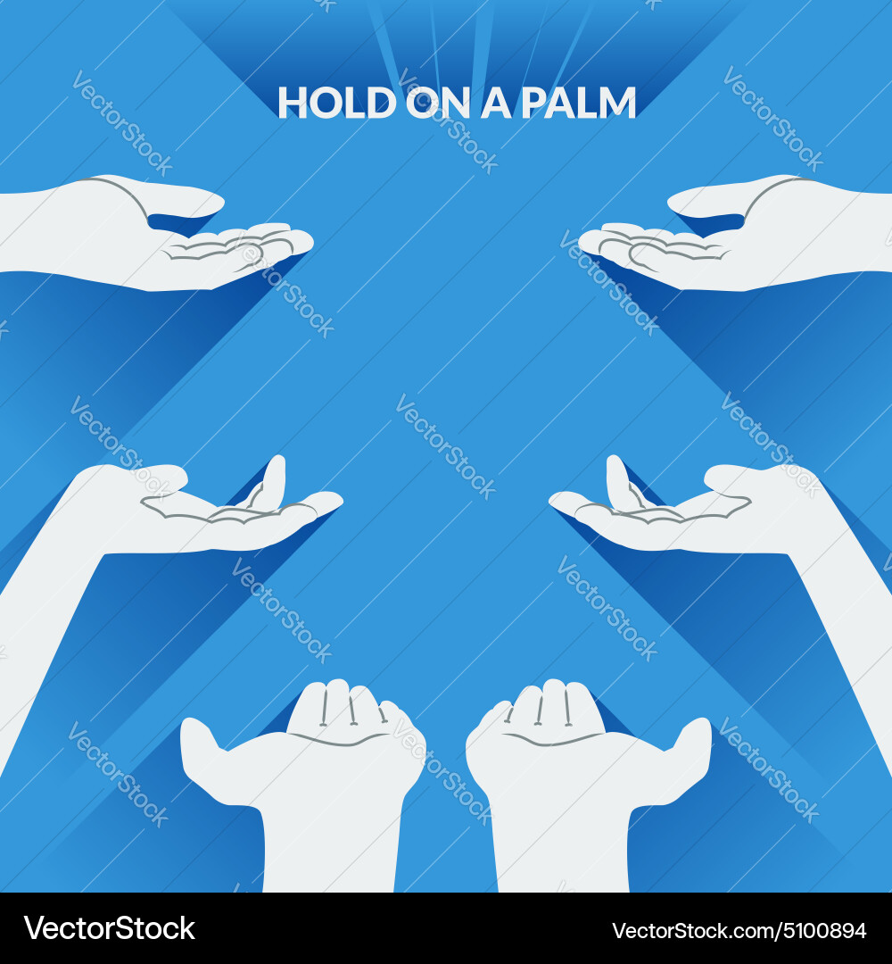 Hands in Open Palms - Gesture Concept Vector Image