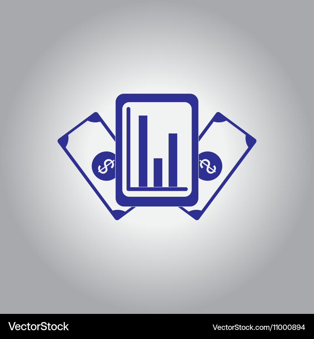 In flat design of column chart Vector Image