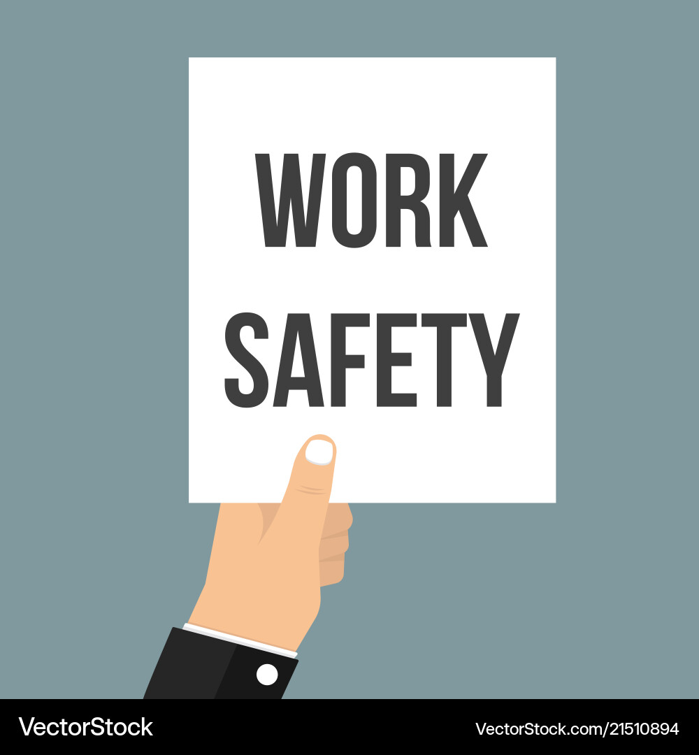 Man showing paper work safety text Man showing paper work safety text vector image
