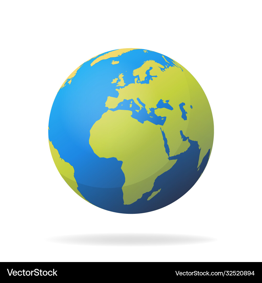 Modern 3d world map concept isolated on white Modern 3d world map concept isolated on white Vector Image