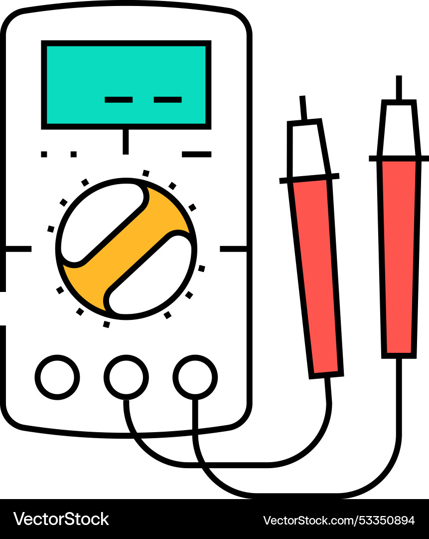 Multimeter testing electronics icon color Multimeter testing electronics icon color Vector Image