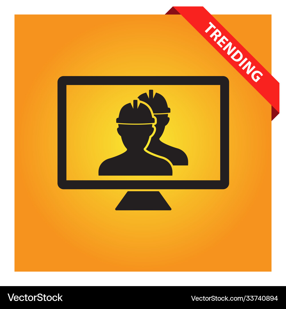 Online worker icon for web and mobile Vector Image