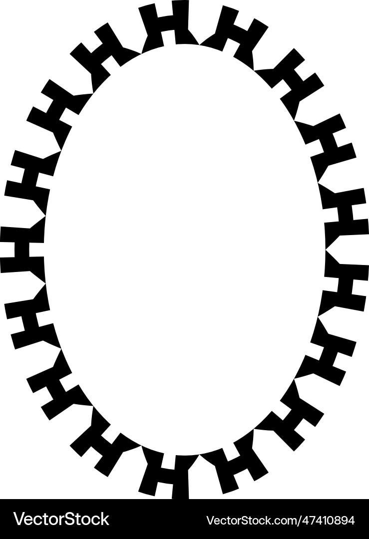 Oval frame round border design shape icon Vector Image