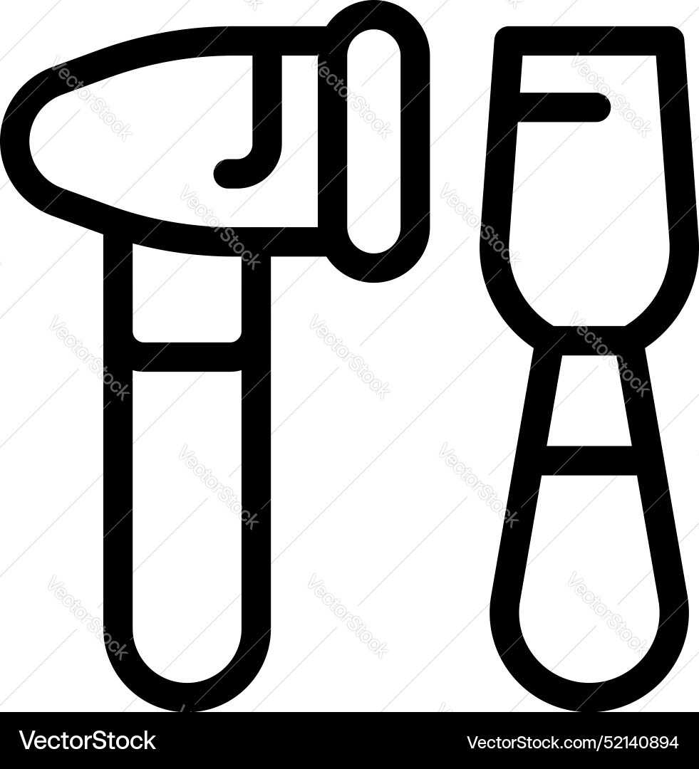 Reflex hammer and chisel testing neurological Vector Image