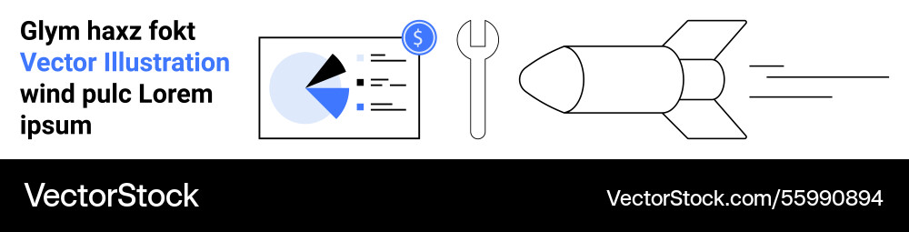 Rocket launch strategy with analytics dashboard Rocket launch strategy with analytics dashboard vector image