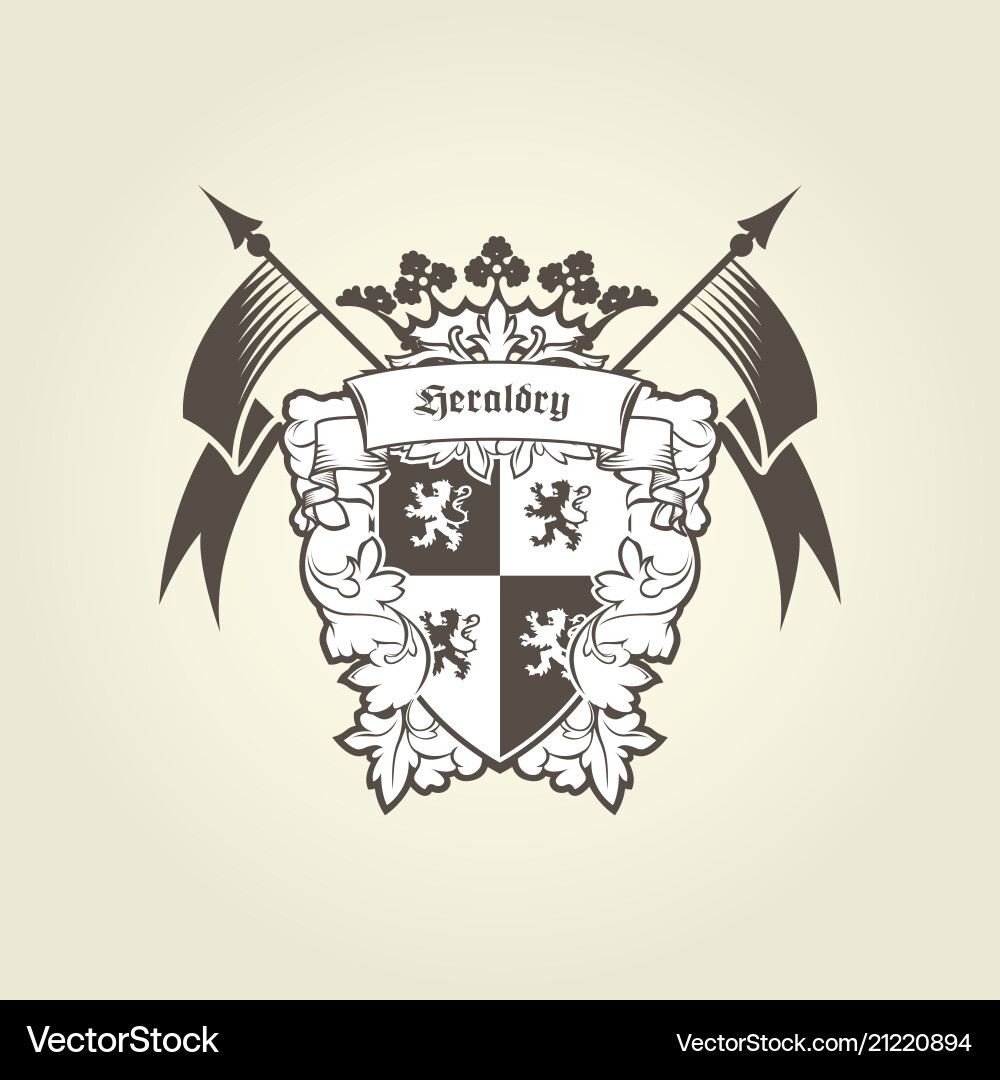 Royal coat of arms - heraldic blazon emblem Royal coat of arms - heraldic blazon emblem vector image