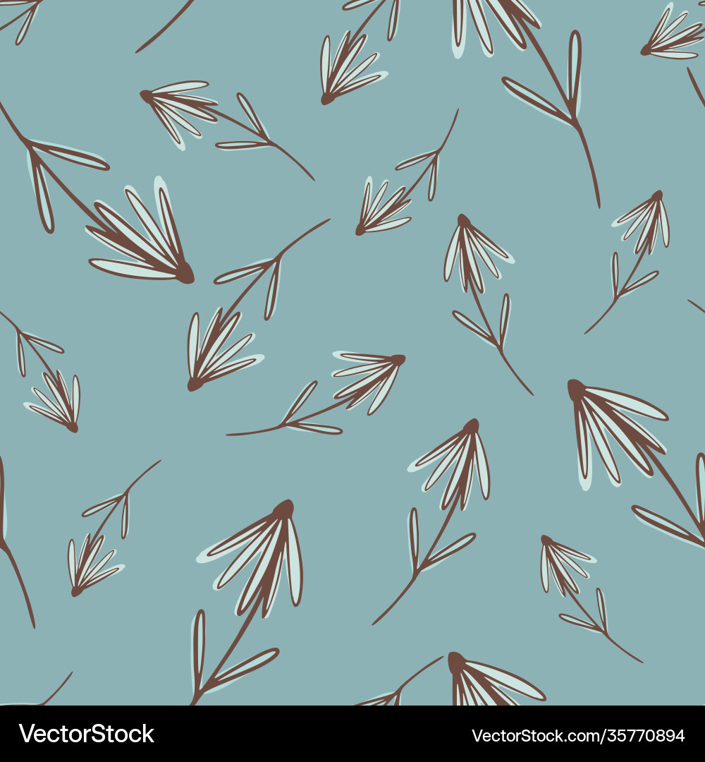 Seamless random pattern with beige outline flower Seamless random pattern with beige outline flower vector image