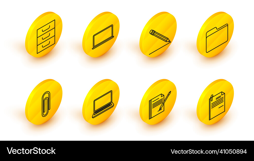 Set line file document and paper clip blank Set line file document and paper clip blank vector image