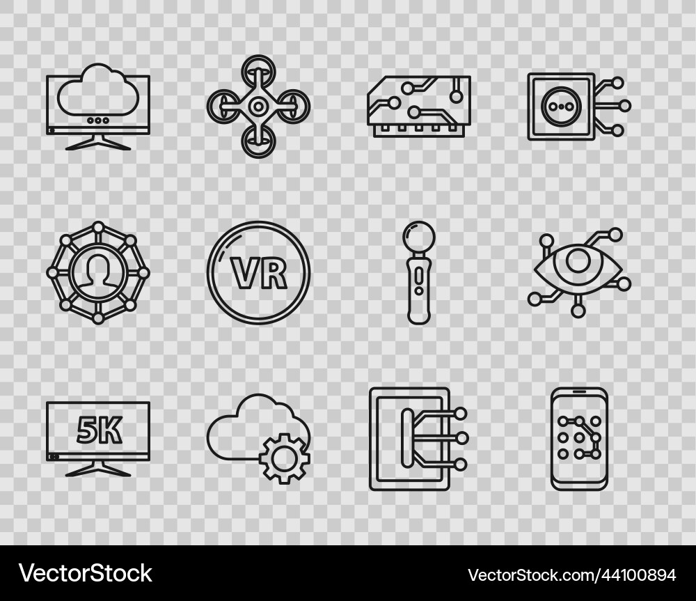 Set line monitor display with 5k video ram vector image