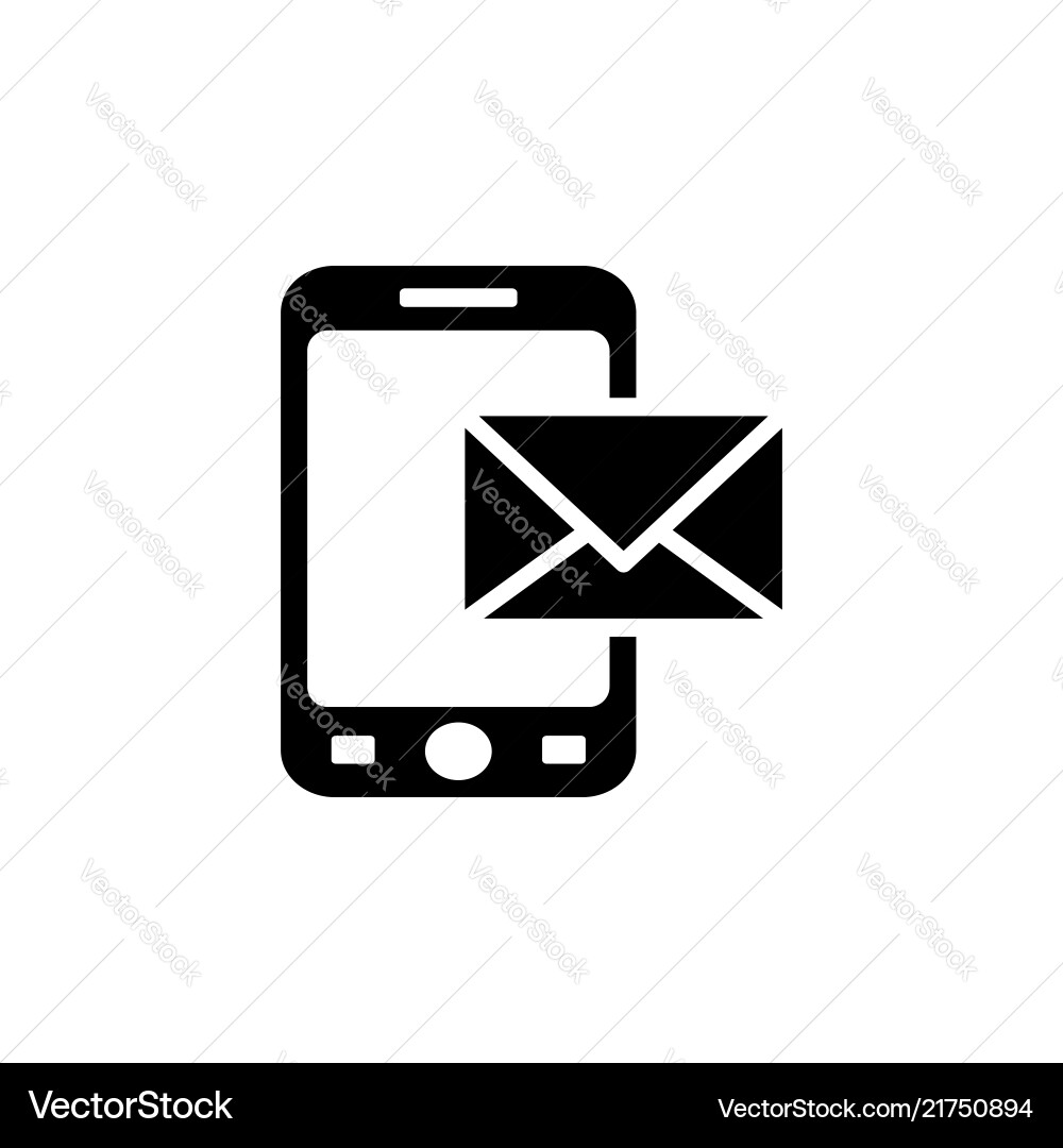 Sms mms icon black on white Sms mms icon black on white vector image