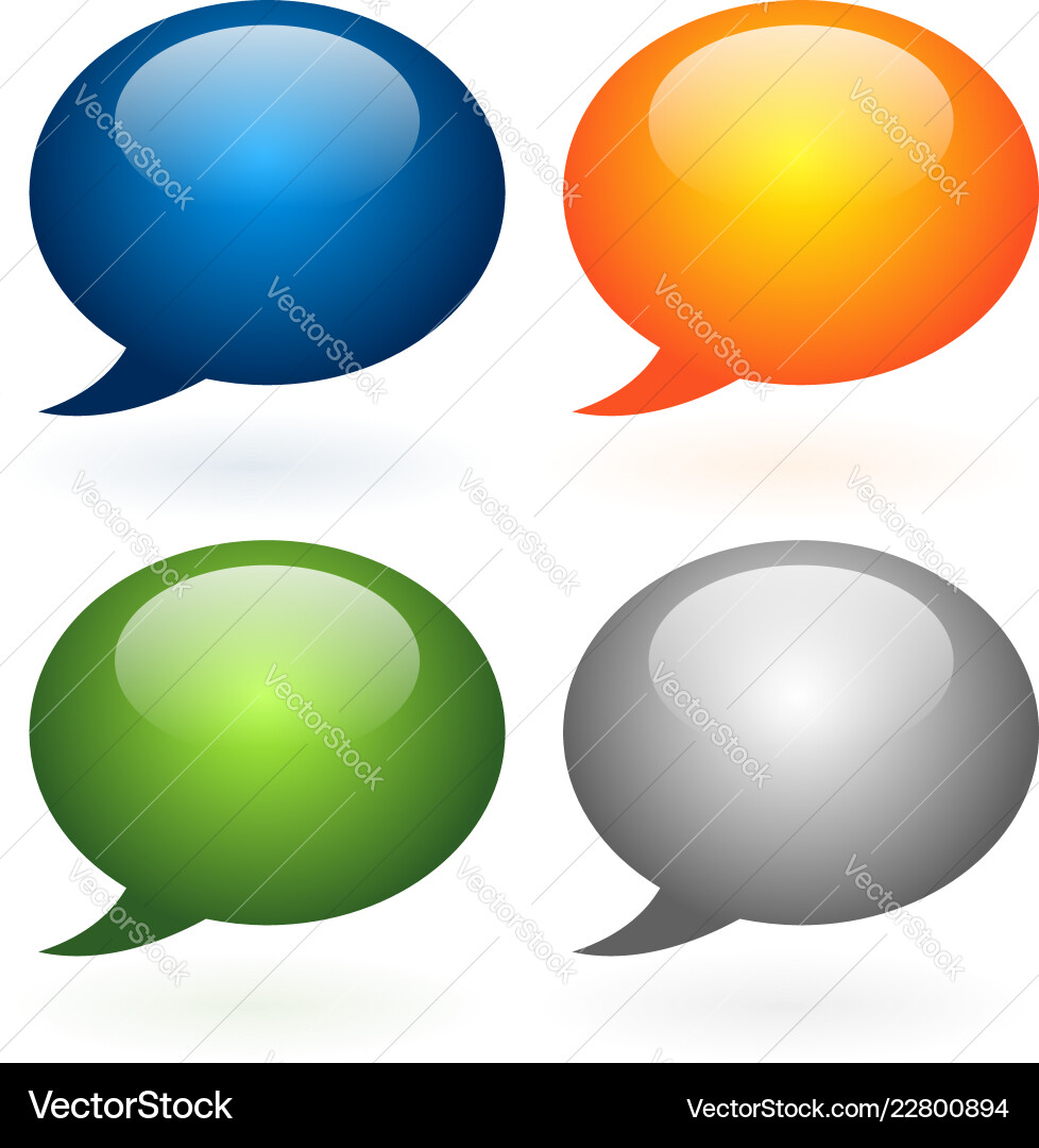 Speech Bubbles - Glossy Set Vector Image