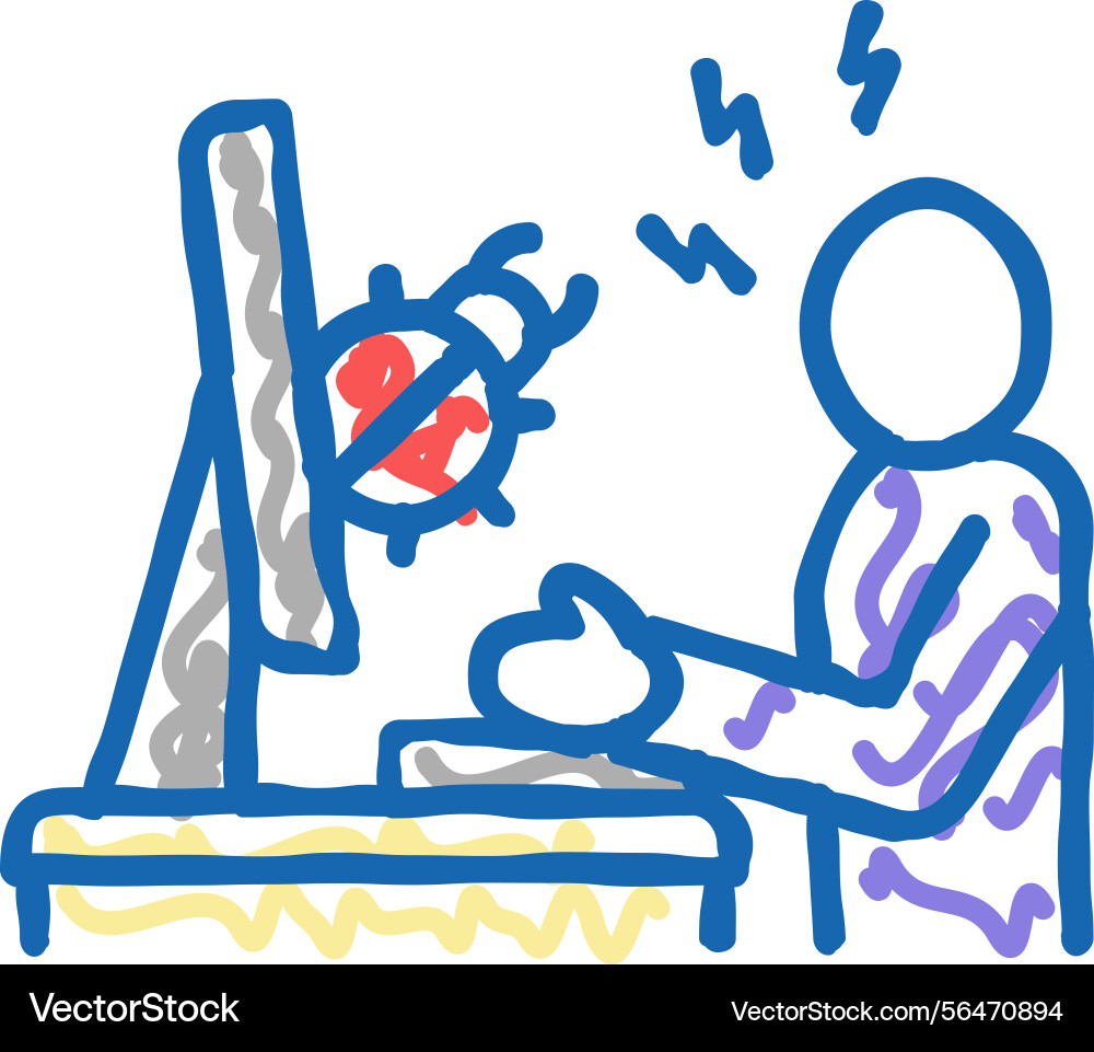 Sysadmin fixing debug icon doodle Sysadmin fixing debug icon doodle vector image