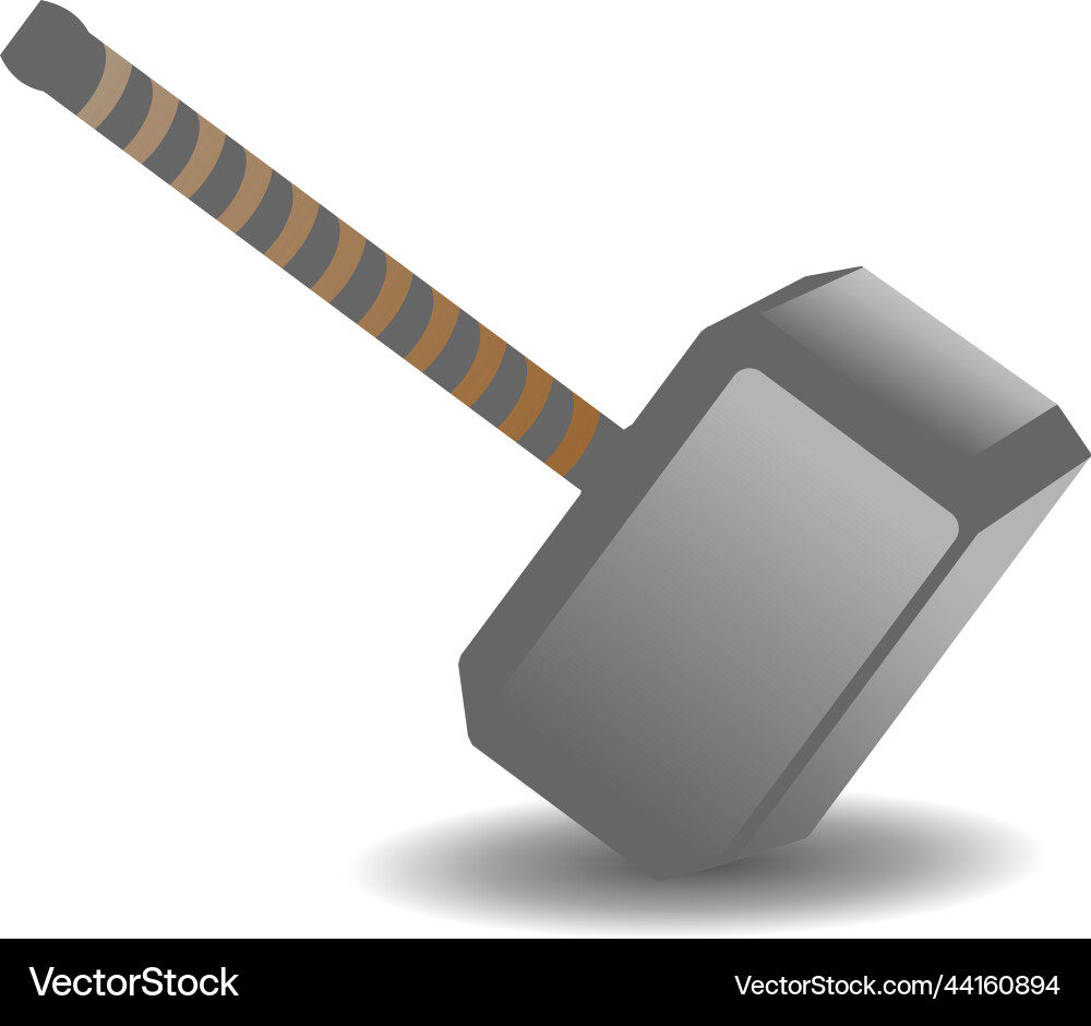Weapon god of thunder thor hammer mjolnir Vector Image