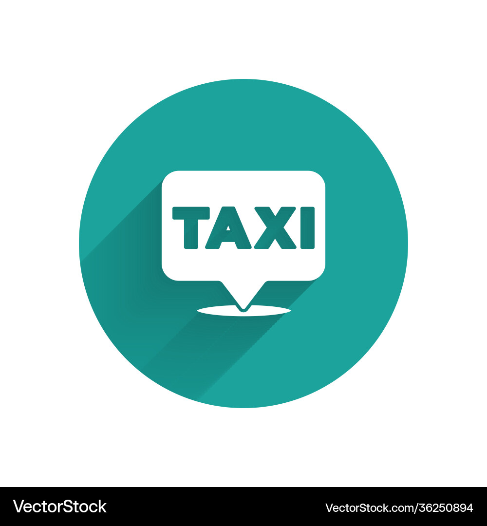 White map pointer with taxi icon isolated White map pointer with taxi icon isolated vector image