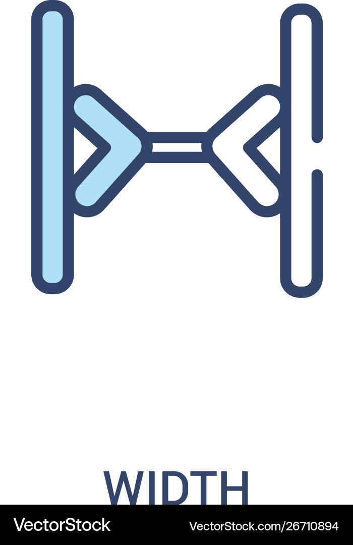 Width concept 2 colored icon simple line element Width concept 2 colored icon simple line element vector image