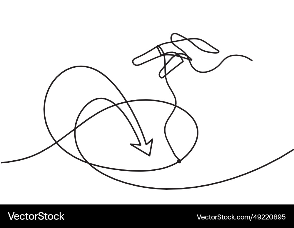 Abstract continuous lines arrows with hand Vector Image