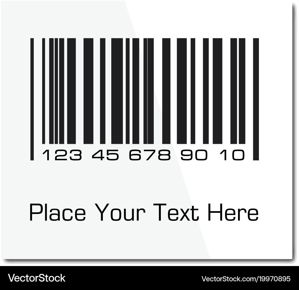 Bar code label with shadow Vector Image