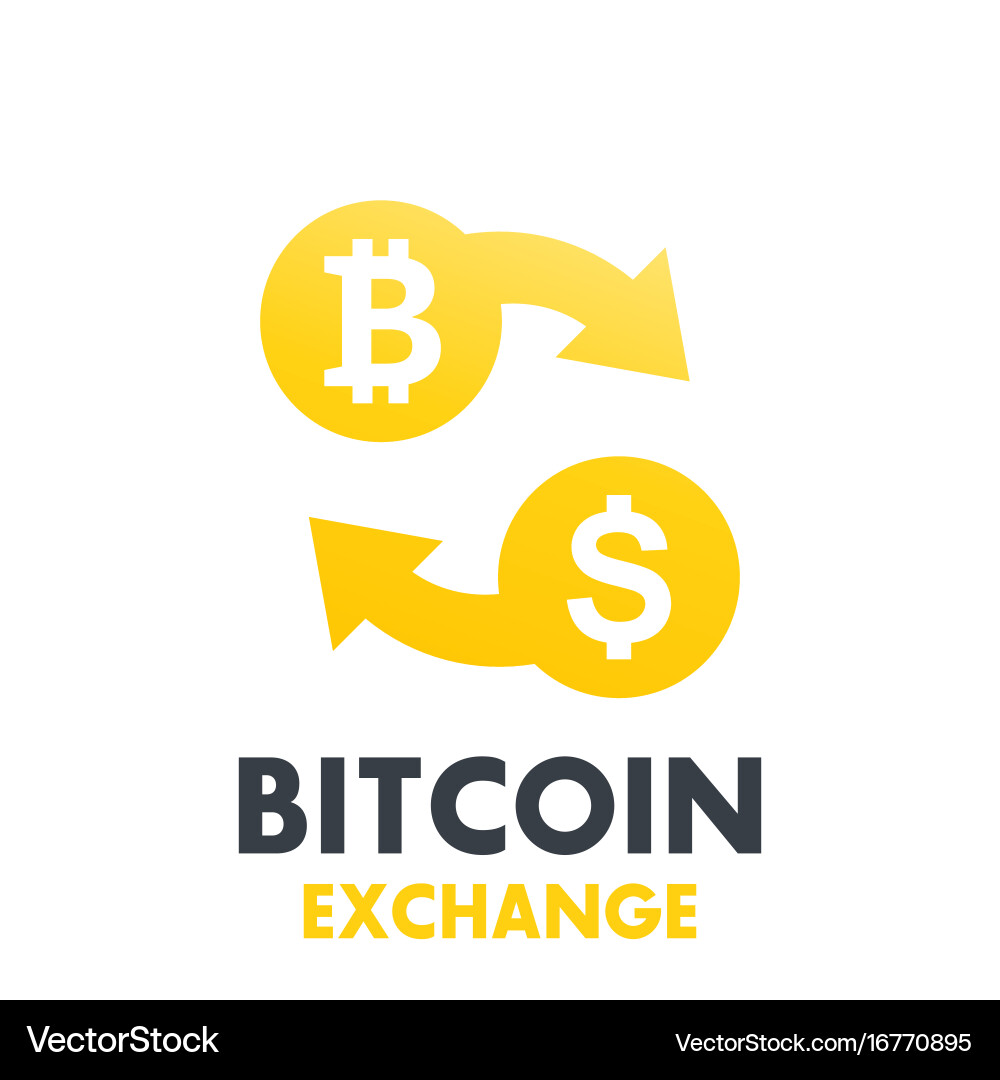 Bitcoin to dollar exchange symbol – Royalty-Free Vector | VectorStock