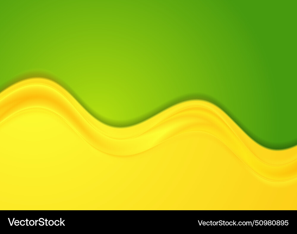 Bright green yellow smooth blurred wavy abstract Bright green yellow smooth blurred wavy abstract vector image