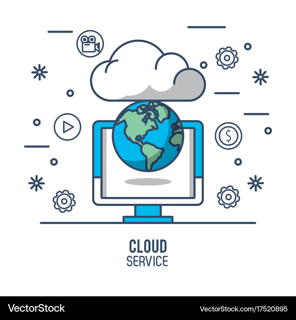 Cloud computing service vector image