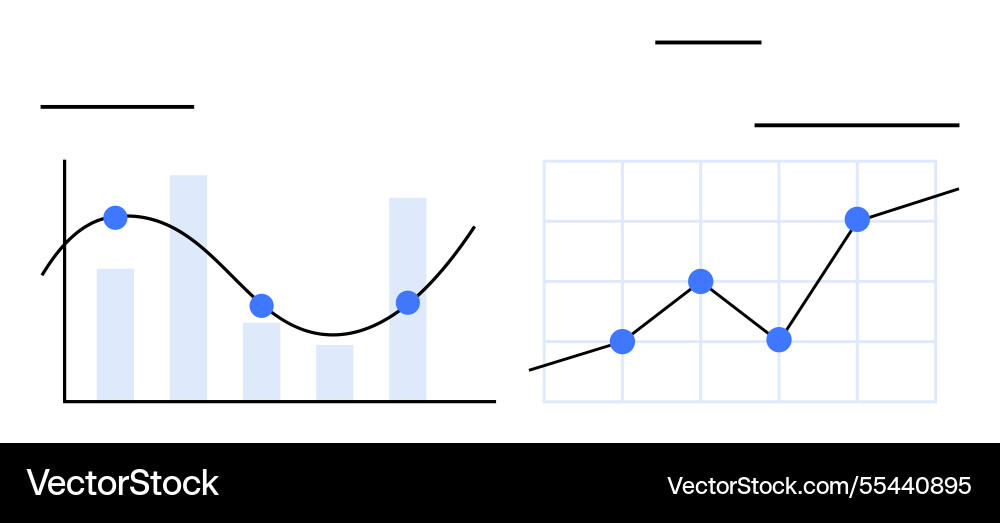 Data visualization with charts featuring line Vector Image